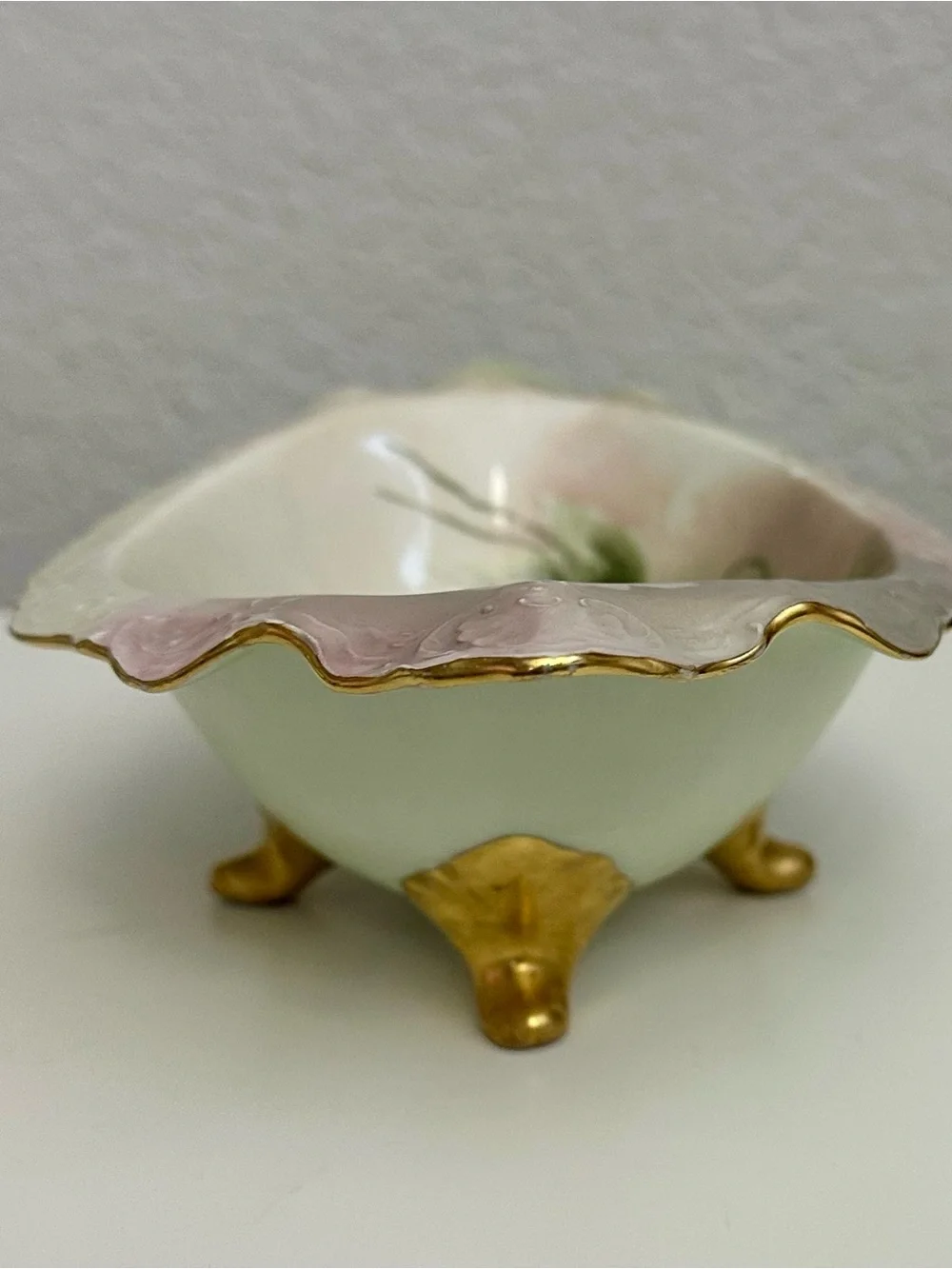 Vintage Wallendar Austria Serving Bowl w/ Cherry Tree Pattern/1884-1909